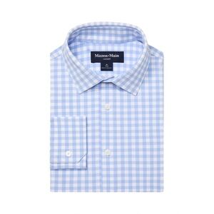Mizzen+Main Leeward Trim Fit Dress Shirt Men’s S Light Blue Gingham NWOT